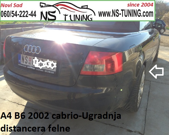 audi a4 b6 2001 2002 2003 2004 godiste distanceri felne 5x112 sraf 14x1.5 ugradnja novi sad beograd ns tuning